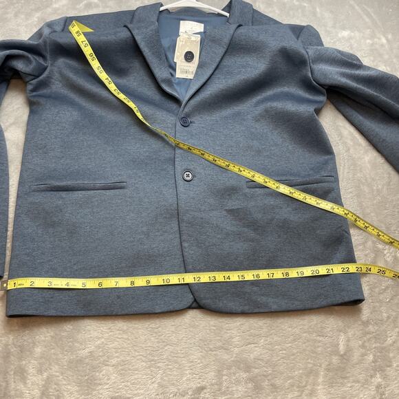Stylus LaDarius Campbell Knit Blazer Mens L Heather Blue 2 Button Stretch NWT - Picture 12 of 14